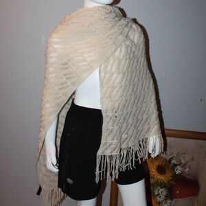 Vintage Hand Made Creme Poncho
